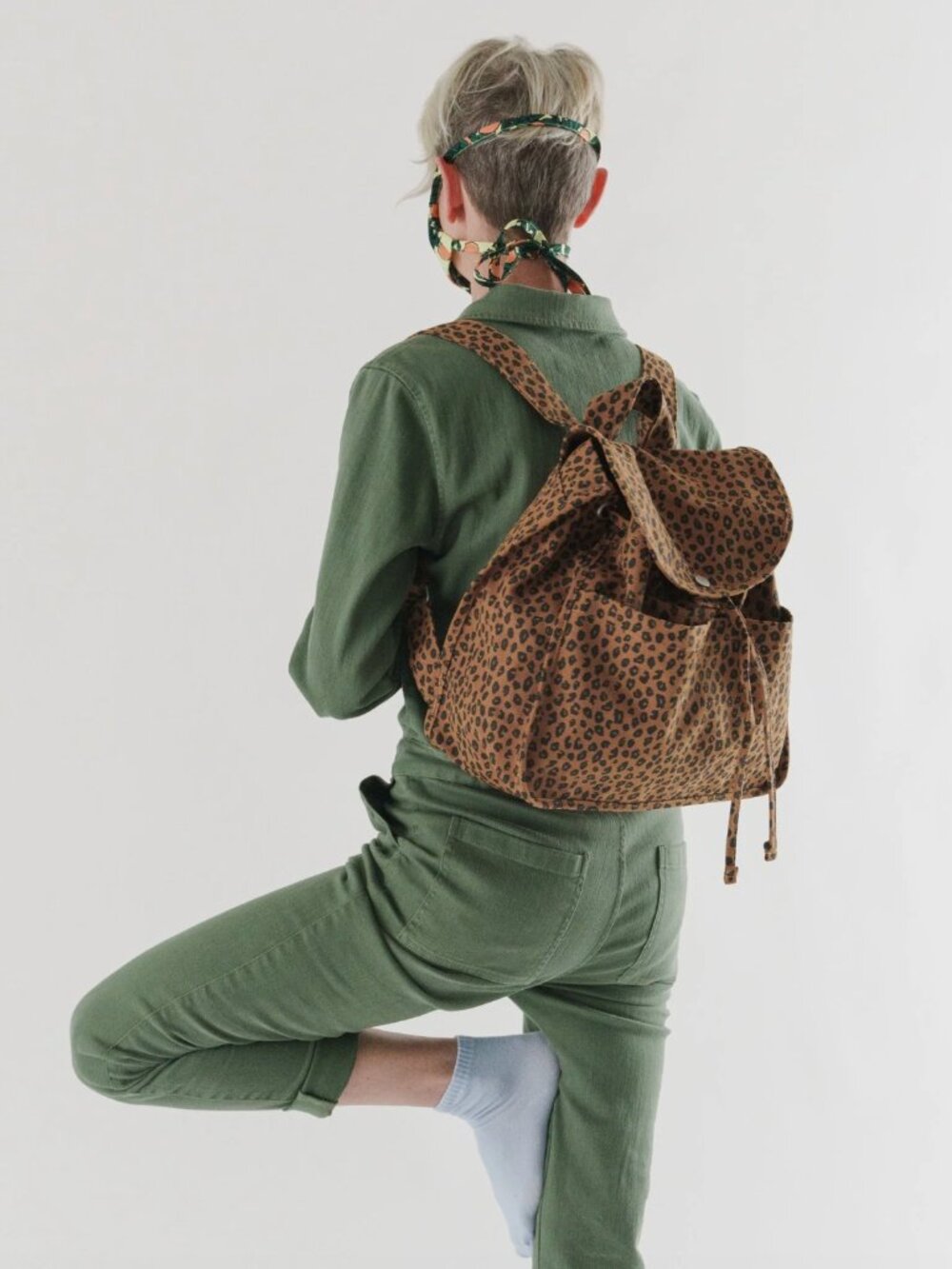 BAGGU Drawstring Backpack - Leopard - Picture 2 of 7